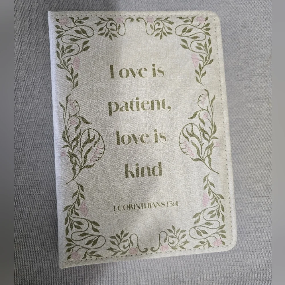 Love Is Patient, Love Is Kind Floral Home Office Planner - Cream & Pink